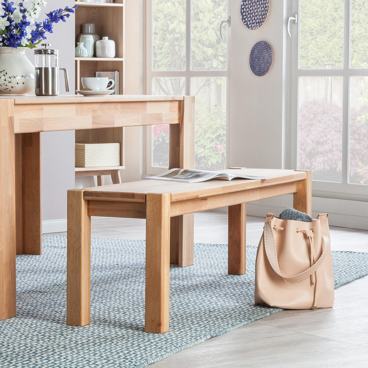 SITZBANK - Kernbuche massiv - Kernbuche, Holz (140/45/35cm) - home24