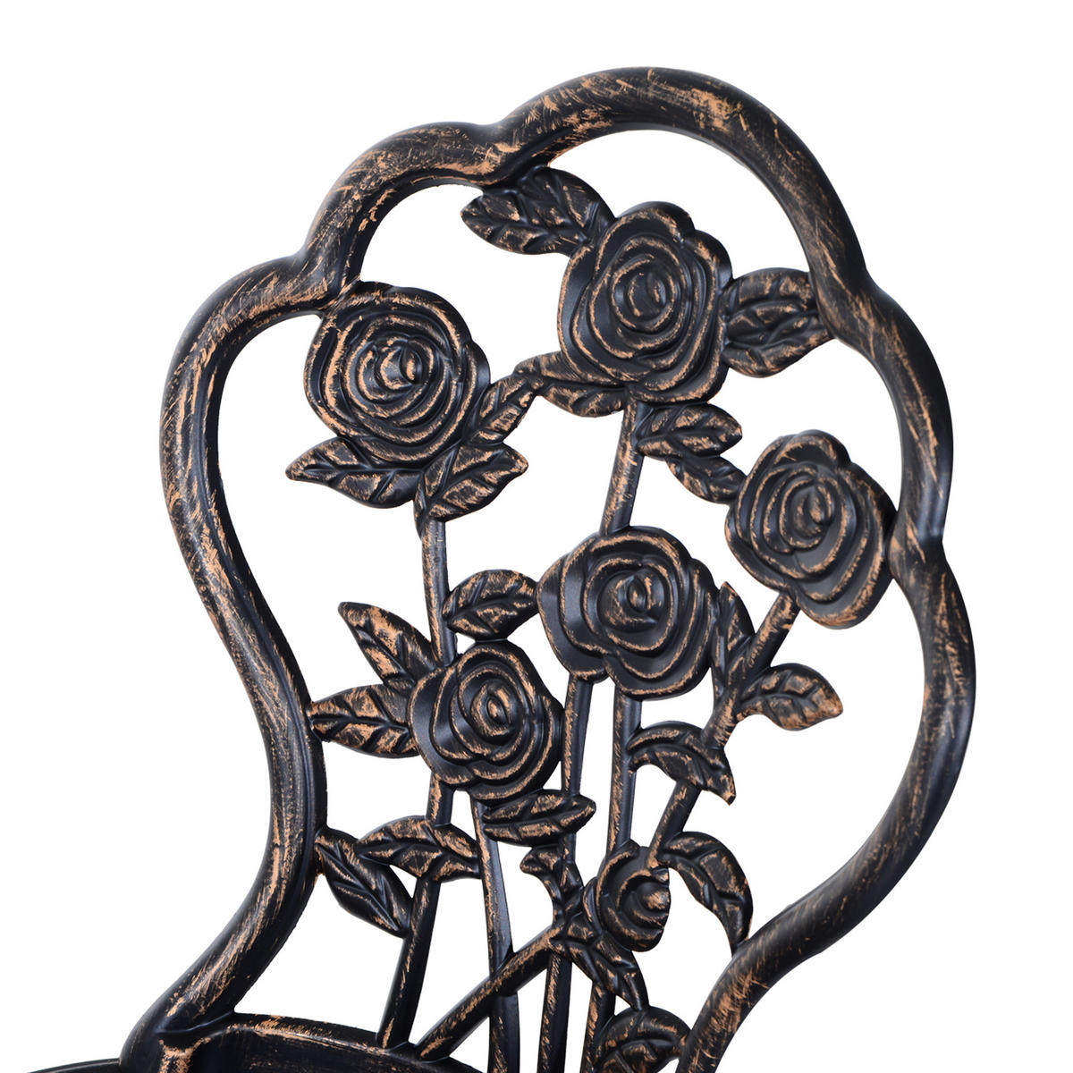 GARTENSETS aus Metall 60x60x67cm Bronze mit Schirmöffnung - Bronzefarben, Metall - Modfu