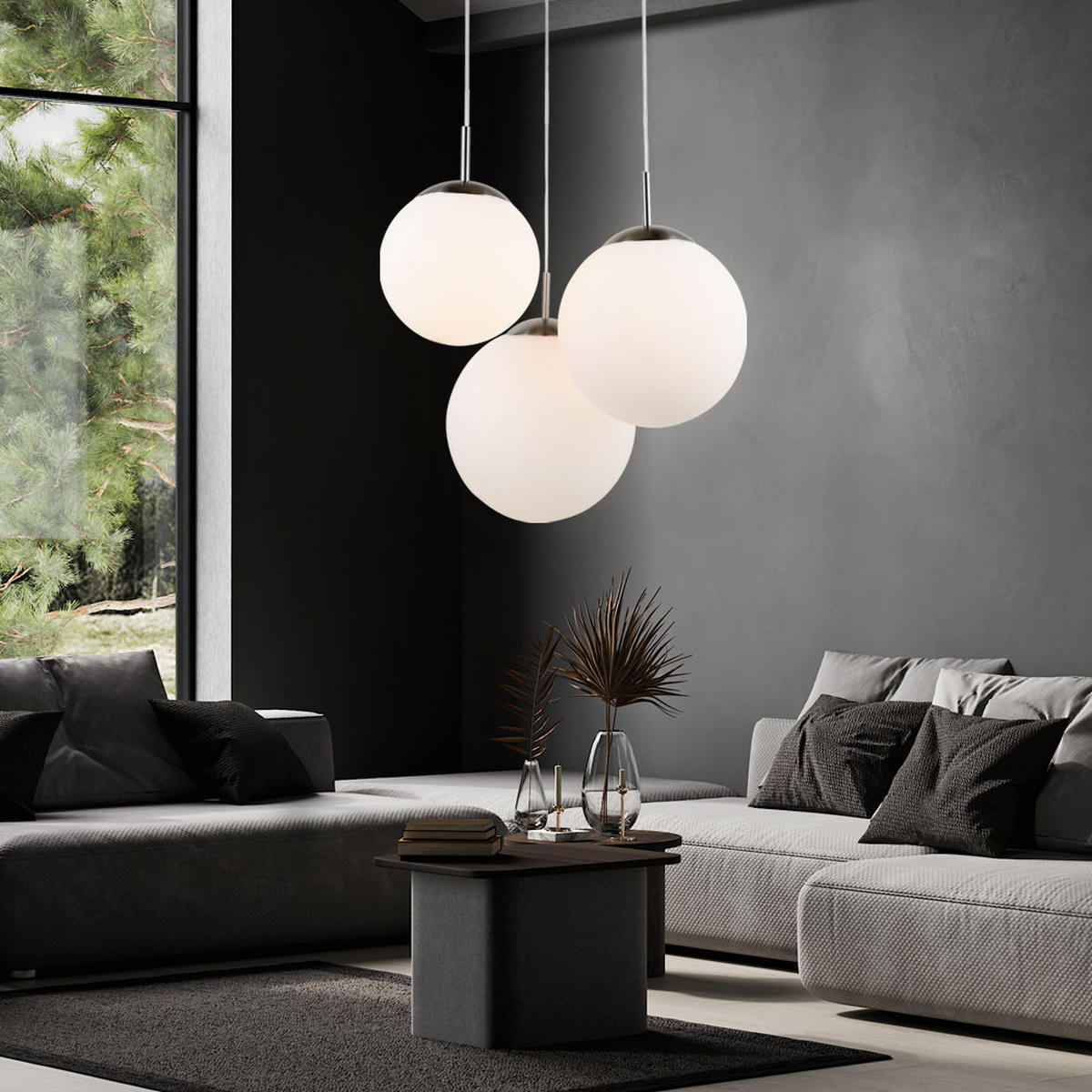 HÄNGELEUCHTE Joel Glas Weiß - Weiß, Glas (51.5/51.5/80cm) - Globo Lighting