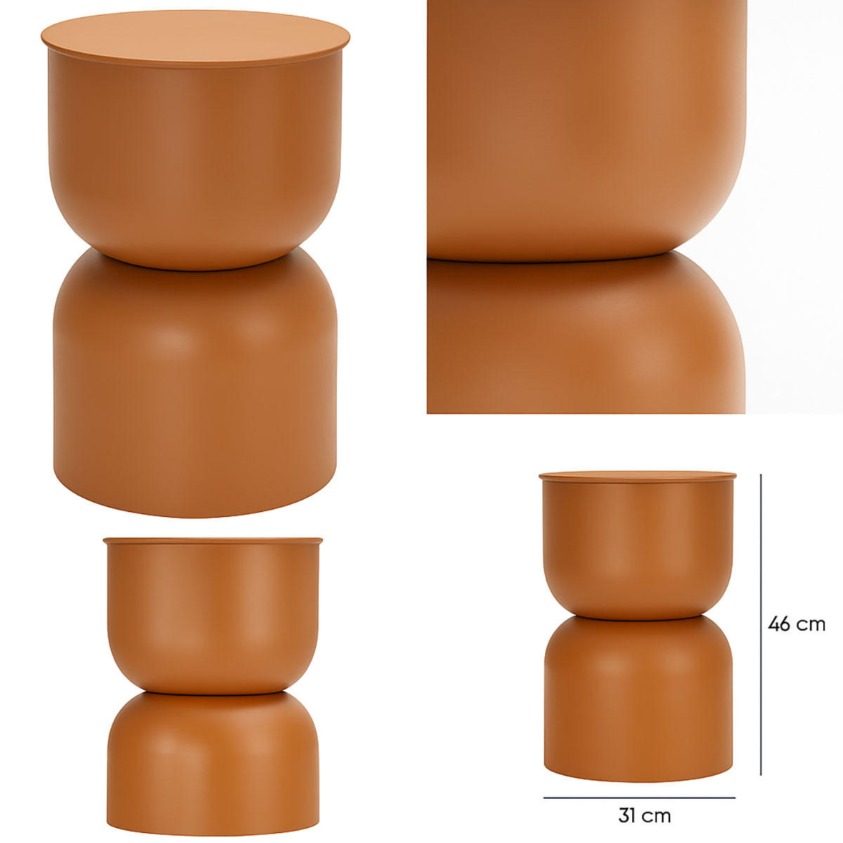 SÄULENTISCH matt Disa Orange 31/31/46 cm - Orange, Metall (31/31/46cm) - Home Styling Collection