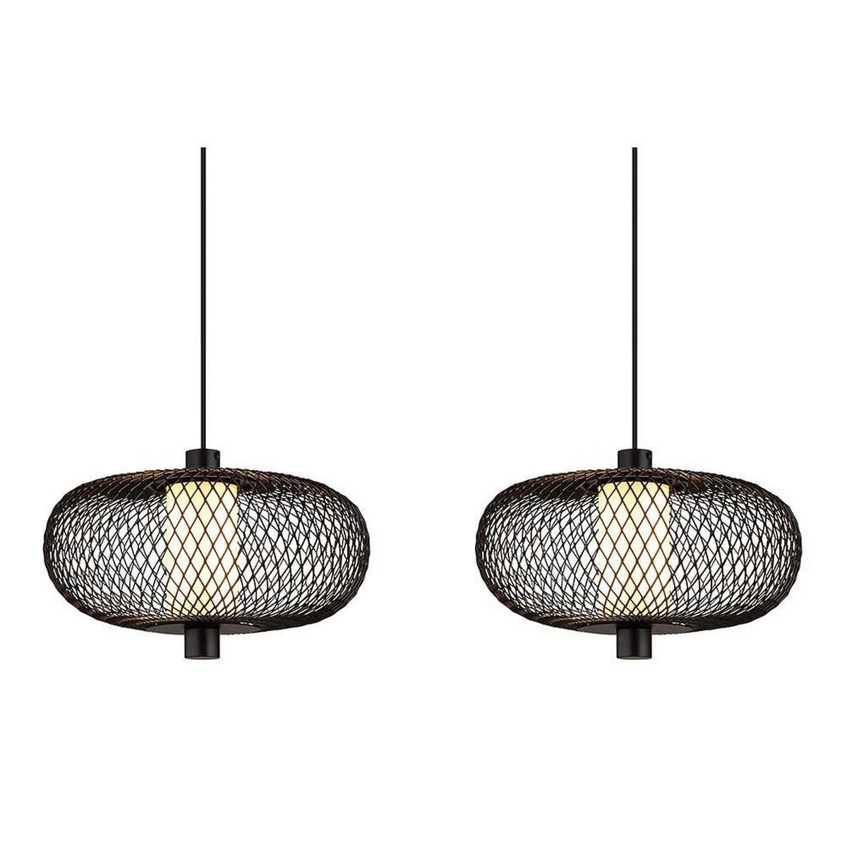 LED HÄNGELEUCHTE Astari Schwarz Metallgeflecht - Schwarz, Metall (116.5/22/150cm) - Nowa