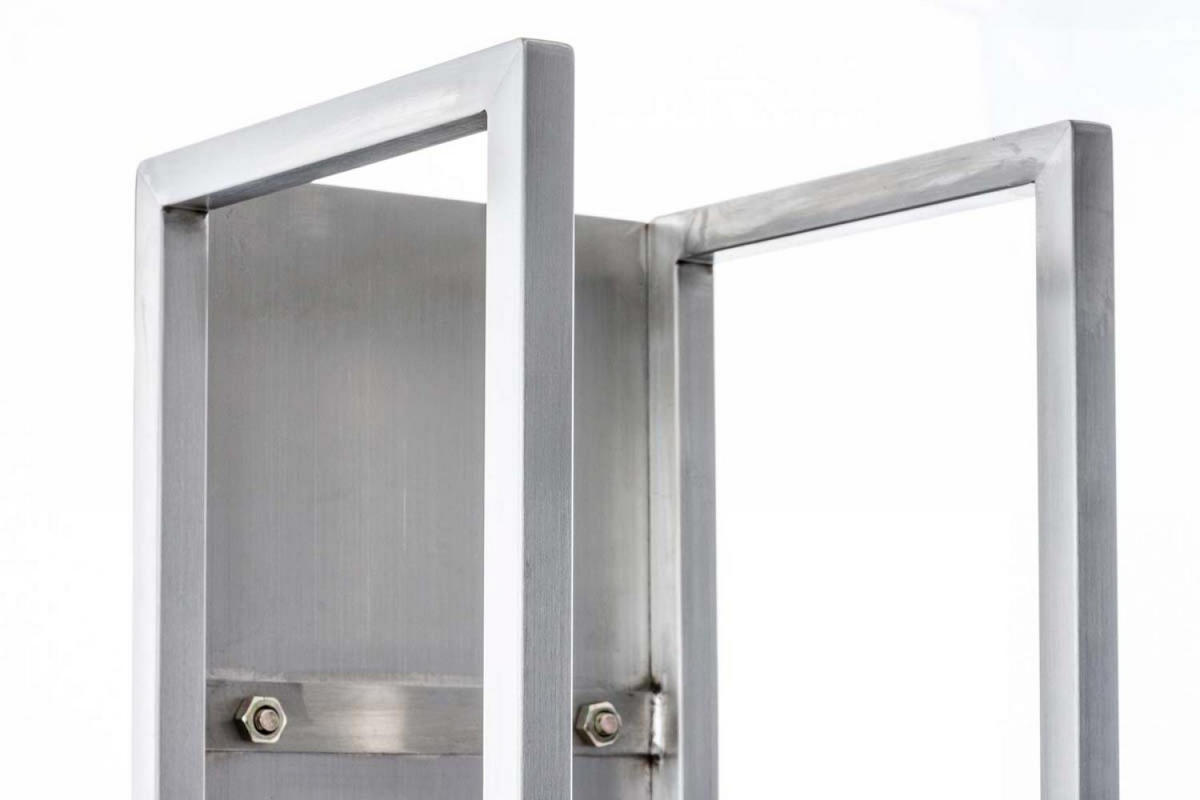 KAMINHOLZREGAL 25/25/80 cm Metall edelstahl - Edelstahlfarben, Metall (25/80/25cm) - CLP