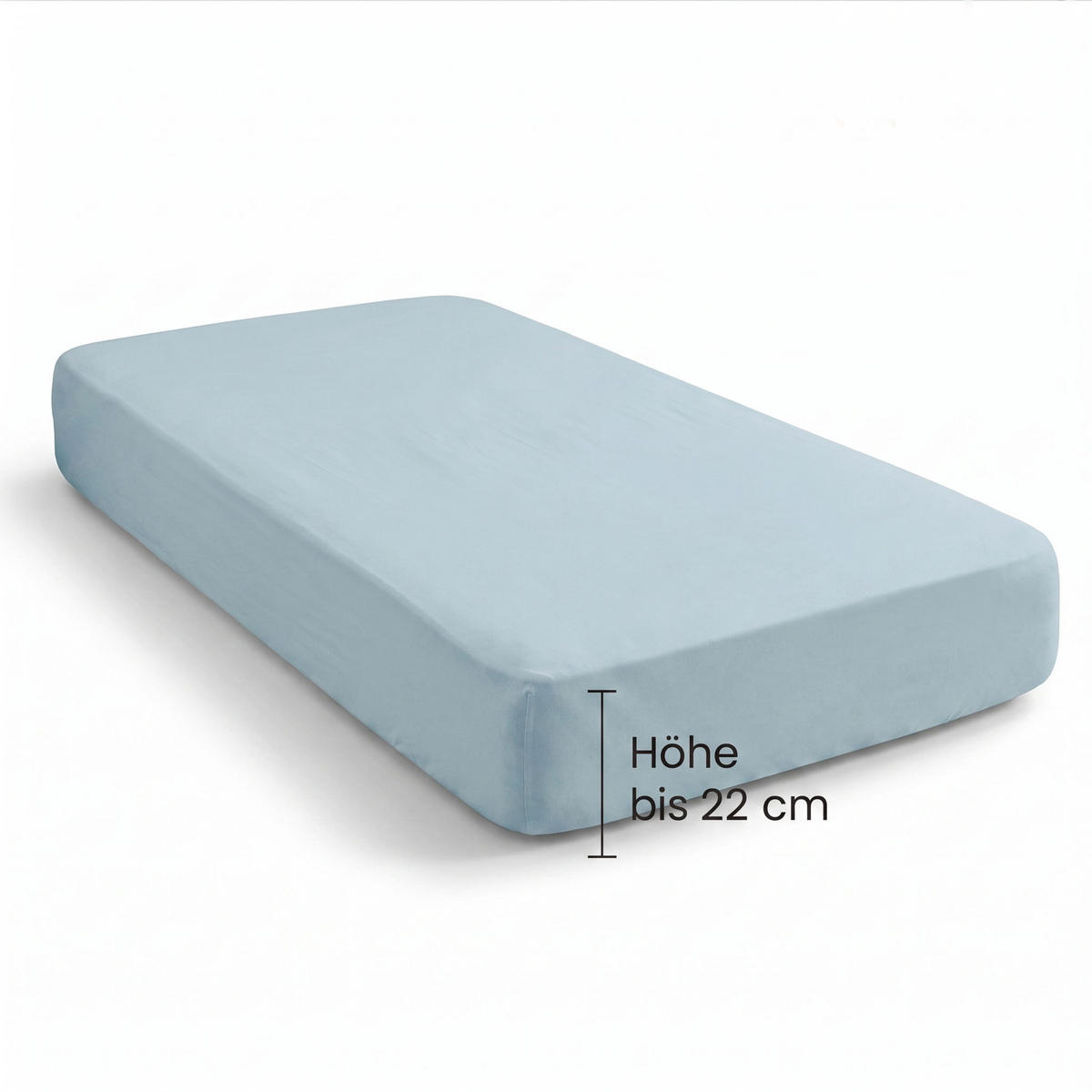SPANNBETTTUCH Premium Jersey taubenblau, 60x120 cm - 70x140 cm - Blaugrau, Textil (70/140cm) - biberna