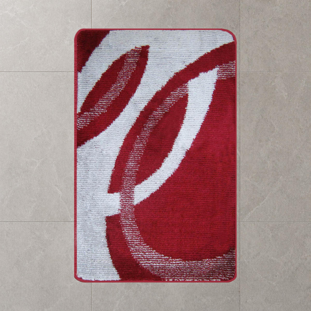 BADEMATTE 80/150cm ROT-GRAU - Rot, Textil (80/150cm) - ROLFNERS