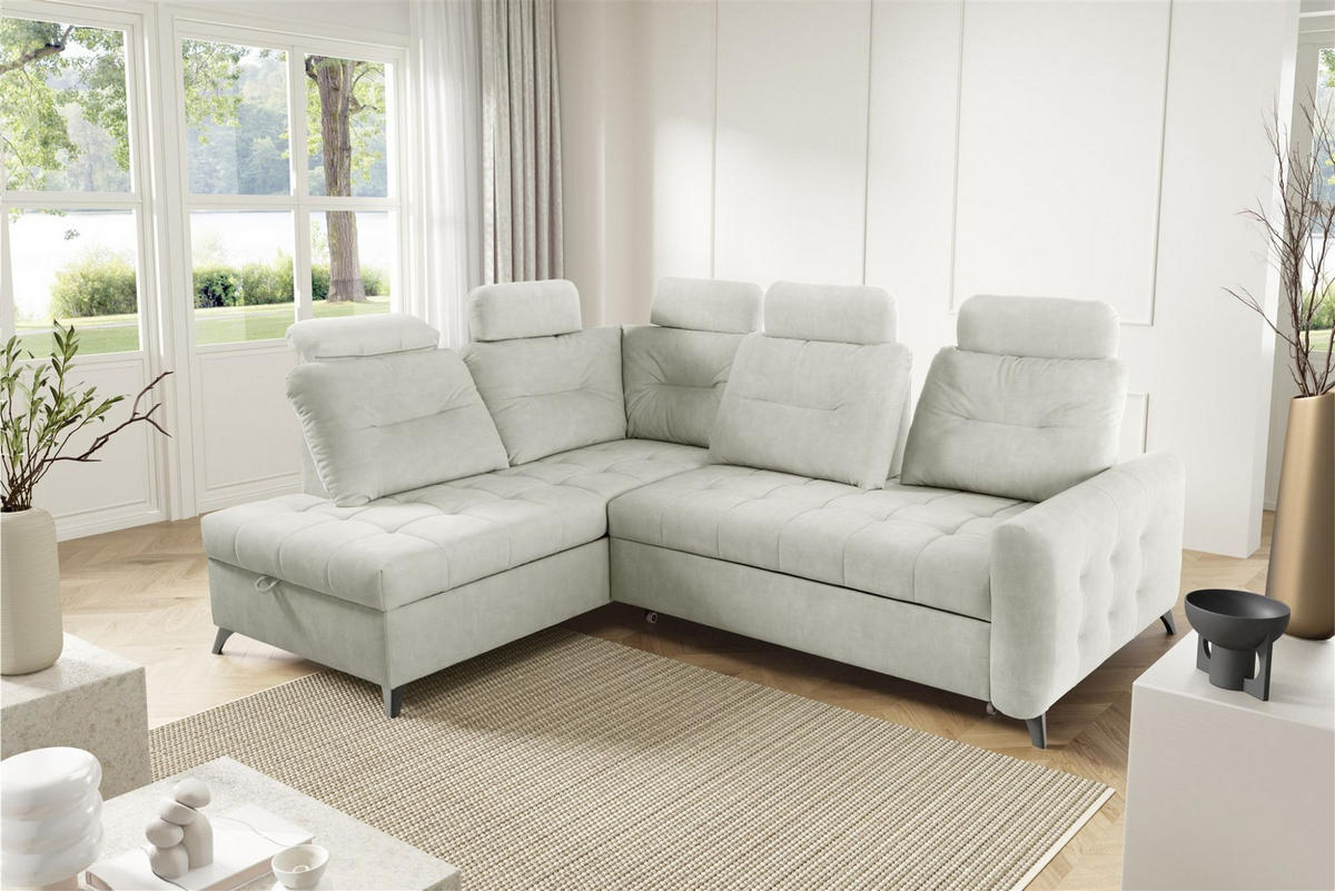 ECKSOFA Wendie - Beige, Holzwerkstoff/Textil (200/250cm) - Fun Möbel