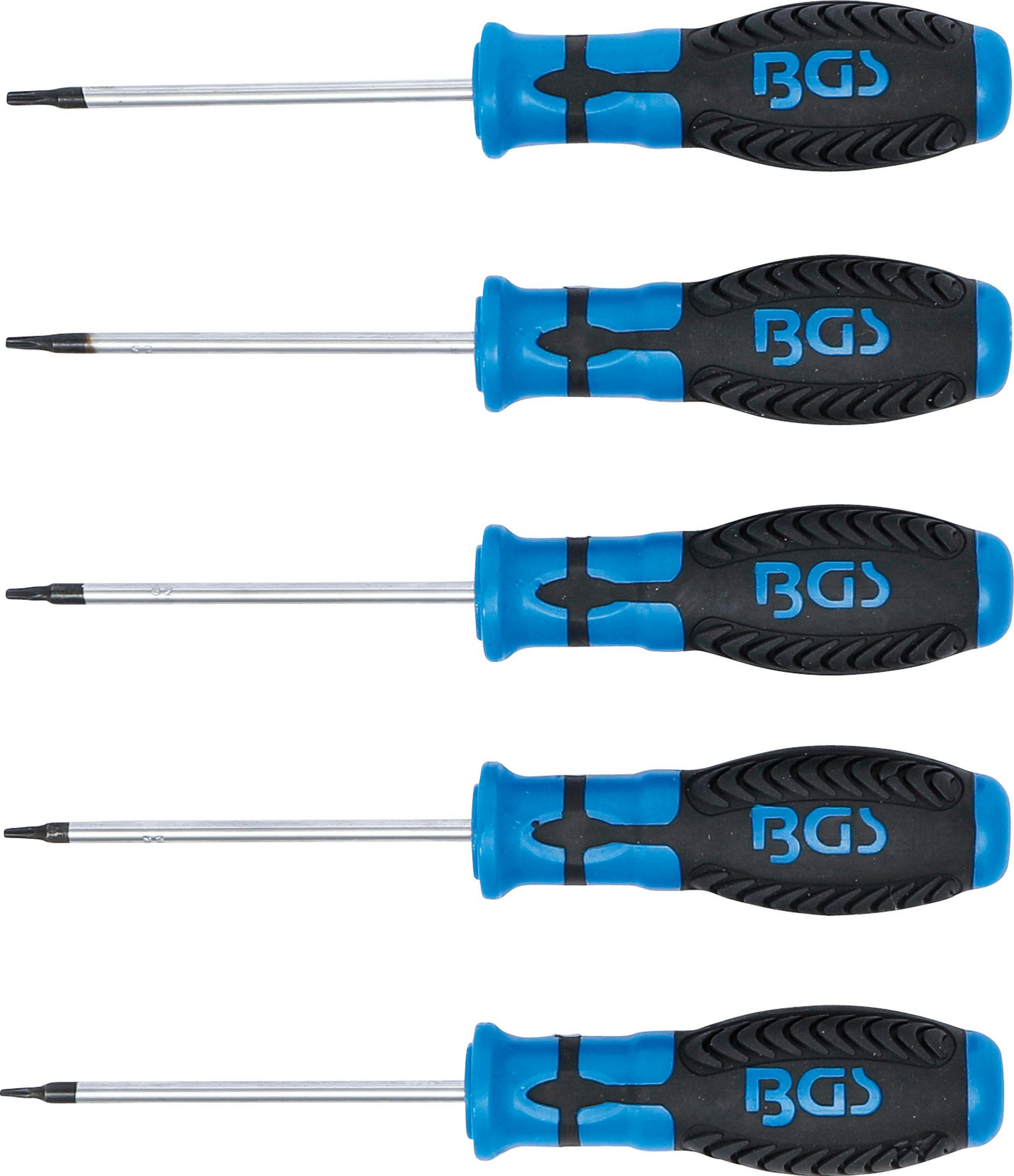 SCHRAUBENDREHER-SATZ | T-PROFIL (FÜR TORX) | T6 - T10 | 5-TLG. - Multicolor, Kunststoff/Metall (1/1cm) - BGS technic