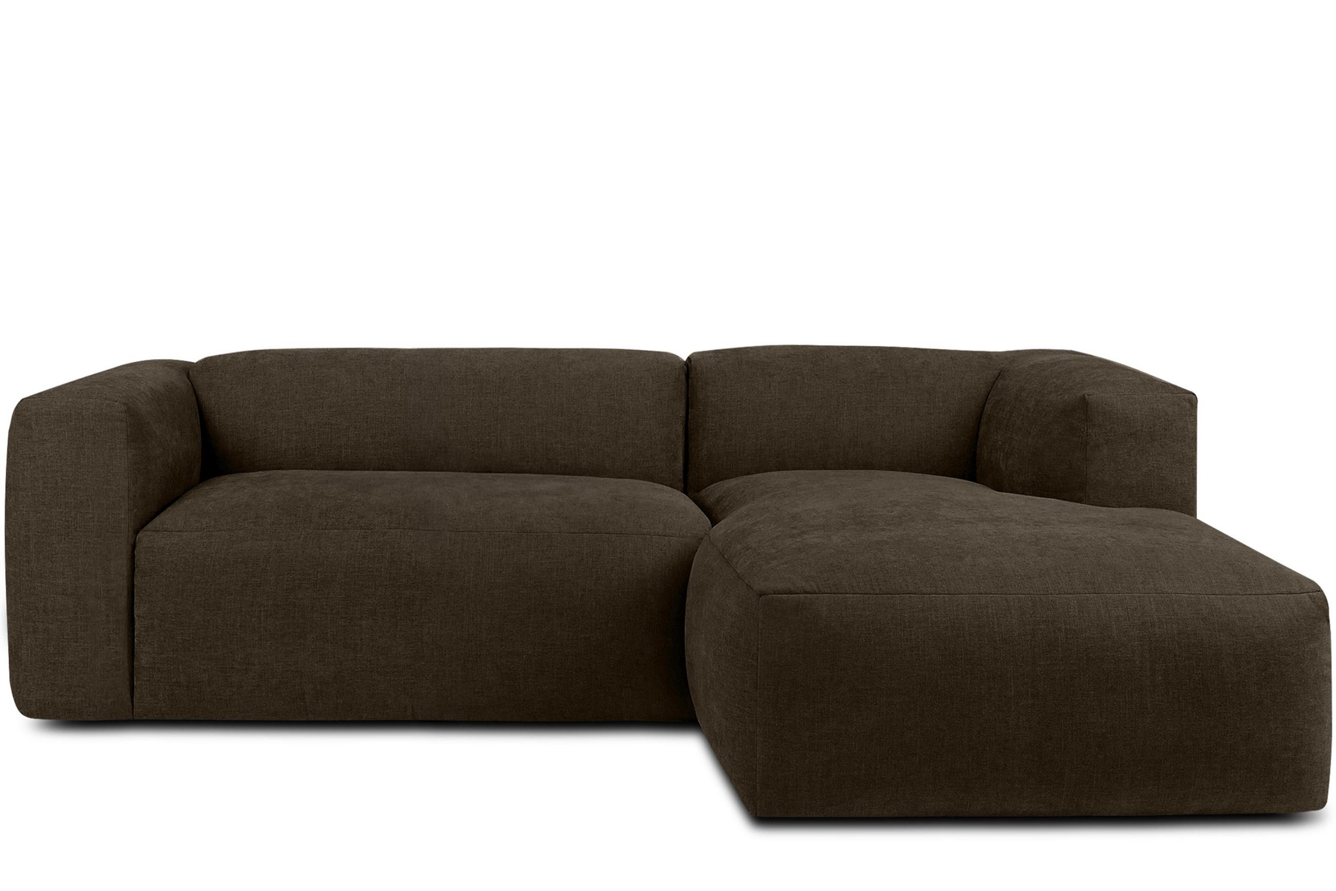 ECKMODULSOFA-RECHTS BUFFO 3/4 Sitzer mit extrem weicher Sitzfläche, Gewebestoff, braun - Braun, Textil (237/180cm) - KONSIMO®