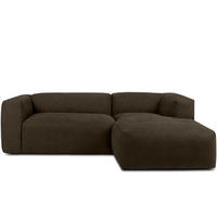 ECKMODULSOFA-RECHTS BUFFO 3/4 Sitzer mit extrem weicher Sitzfläche, Gewebestoff, braun - Braun, Textil (237/180cm) - KONSIMO®
