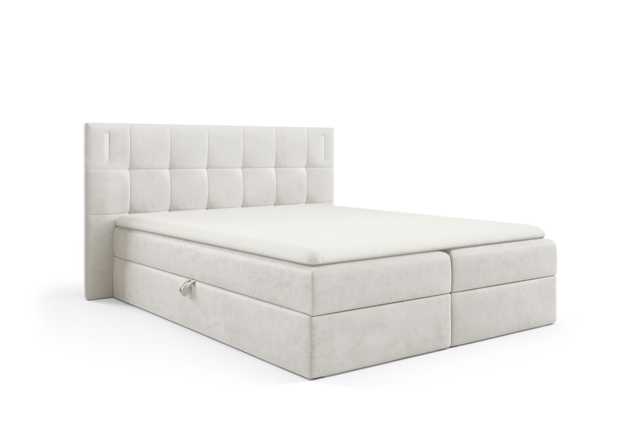 BOXBETT Martim - Weiß, Holzwerkstoff/Textil (140/200cm) - Fun Möbel