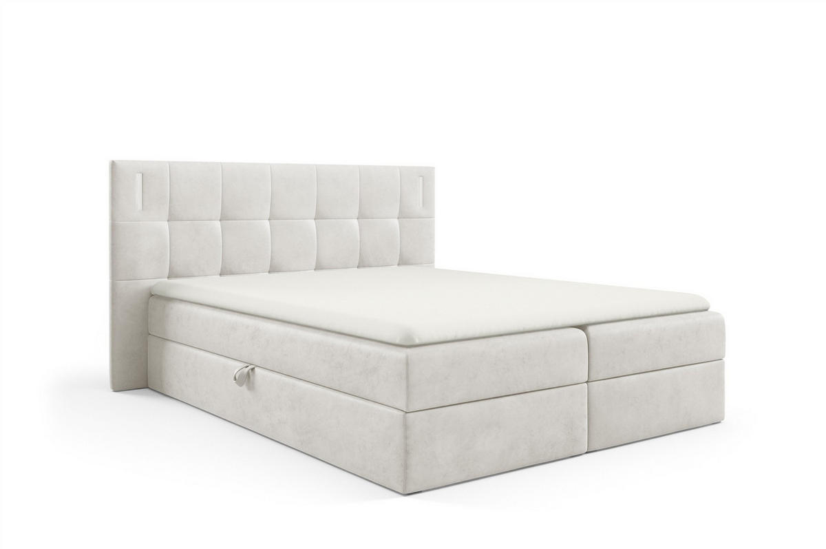 BOXBETT Martim Premium - Weiß, Holzwerkstoff/Textil (120/200cm) - Fun Möbel