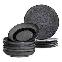 TAFELSERVICE Matera Anthrazit 12-tlg. - Grau, Keramik (2/2/2cm) - Leonardo Living