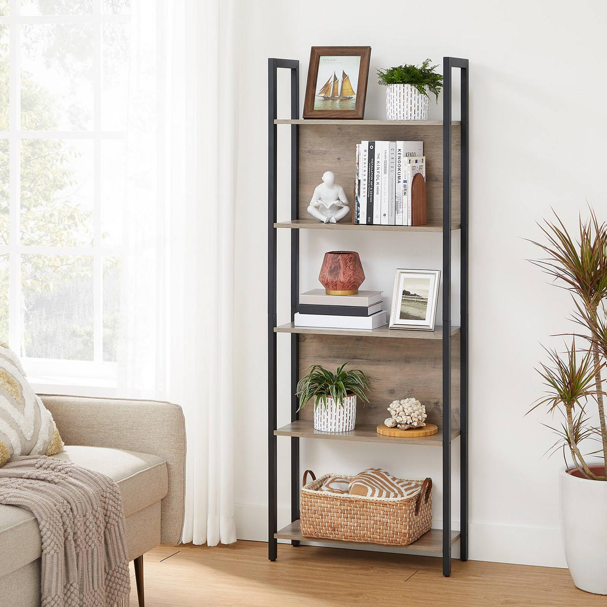 STANDREGAL BÜCHERREGAL - Schwarz, Holzwerkstoff (24/165/62cm) - Hansiro