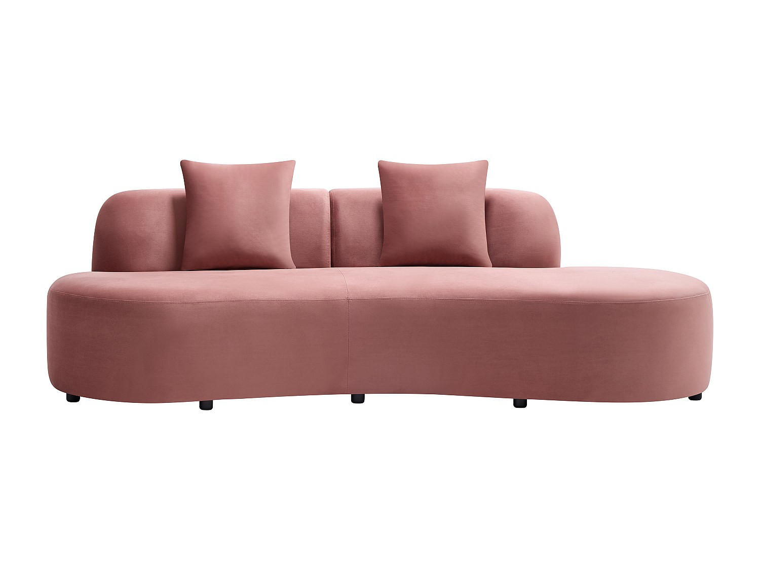 SOFA - 3 Personen - samt - rosa Basiliana - Pink, Textil (230/76/80cm) - Vente-Unique