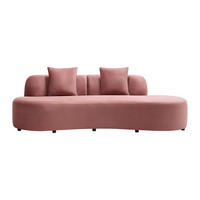 SOFA - 3 Personen - samt - rosa Basiliana - Pink, Textil (230/76/80cm) - Vente-Unique