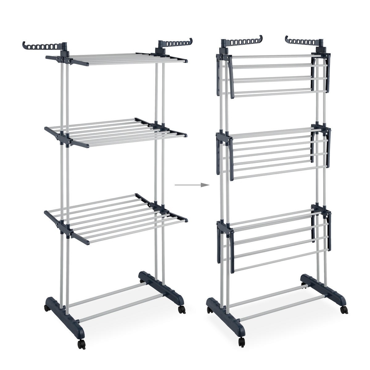 STOJAN na prádlo - viacfarebná, kov/plast (126/173/64cm) - Relaxdays