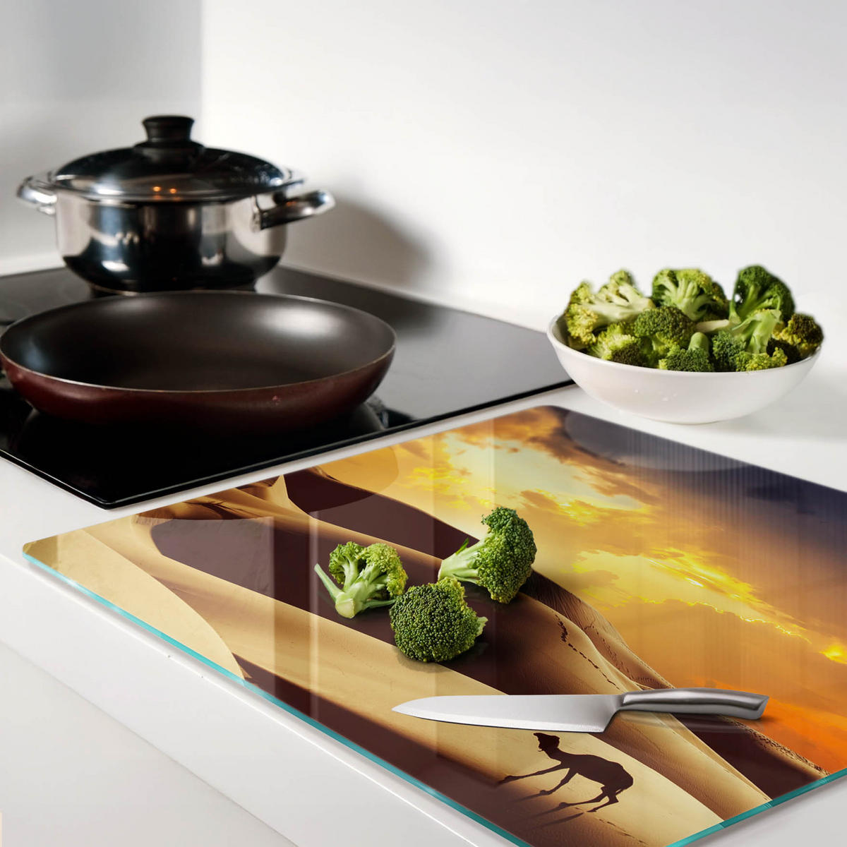 GLASPLATTE 60x52 cm Sahara-Kamel - Orange, Glas (60/0.4/52cm) - TULUP