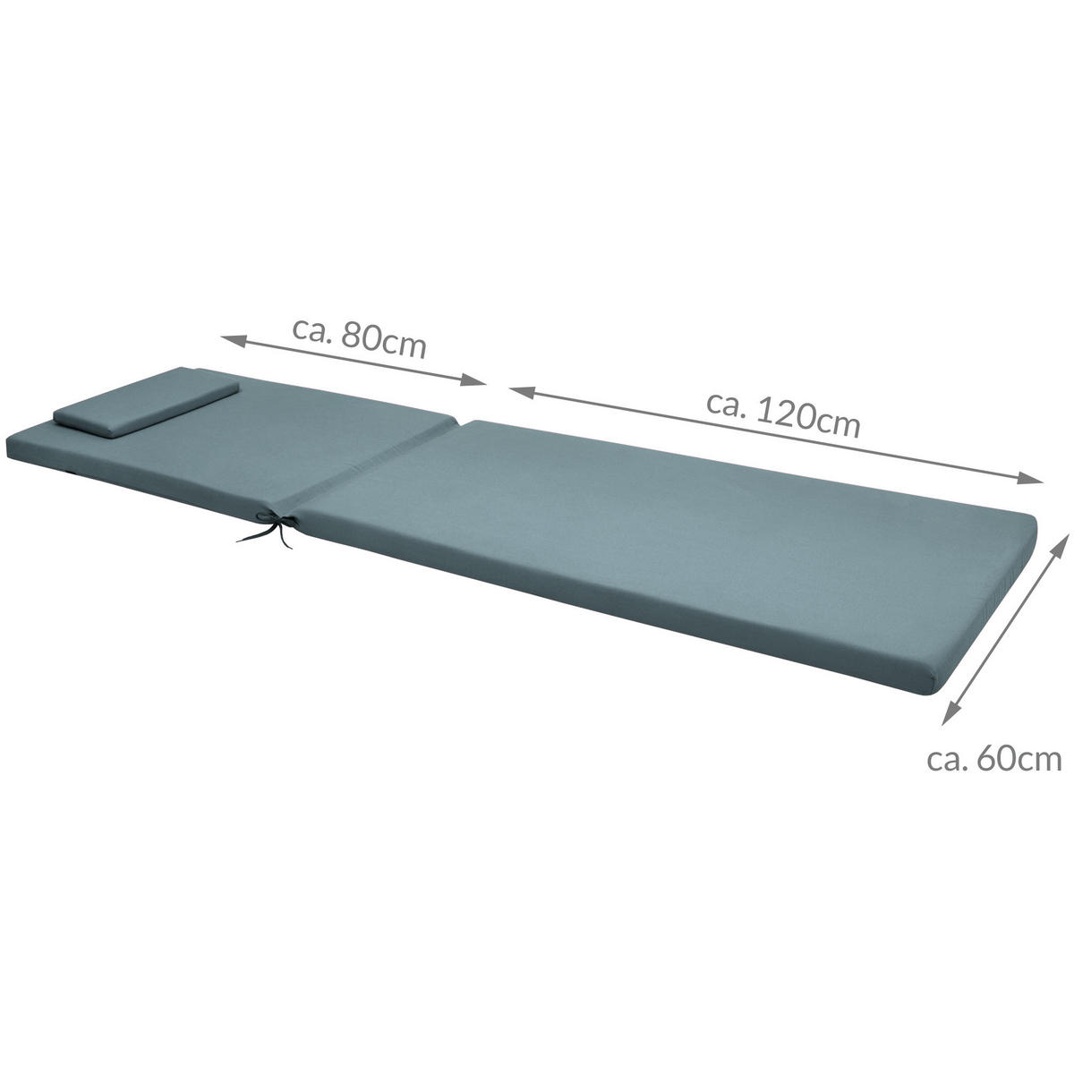 ROLLLIEGENAUFLAGE Loft RL 200x60x5cm Taubenblau - Blaugrau, Textil (60/200cm) - Beautissu 