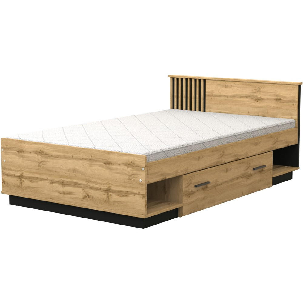 Beautysofa Bett Eiche Wotan 120x200 cm
