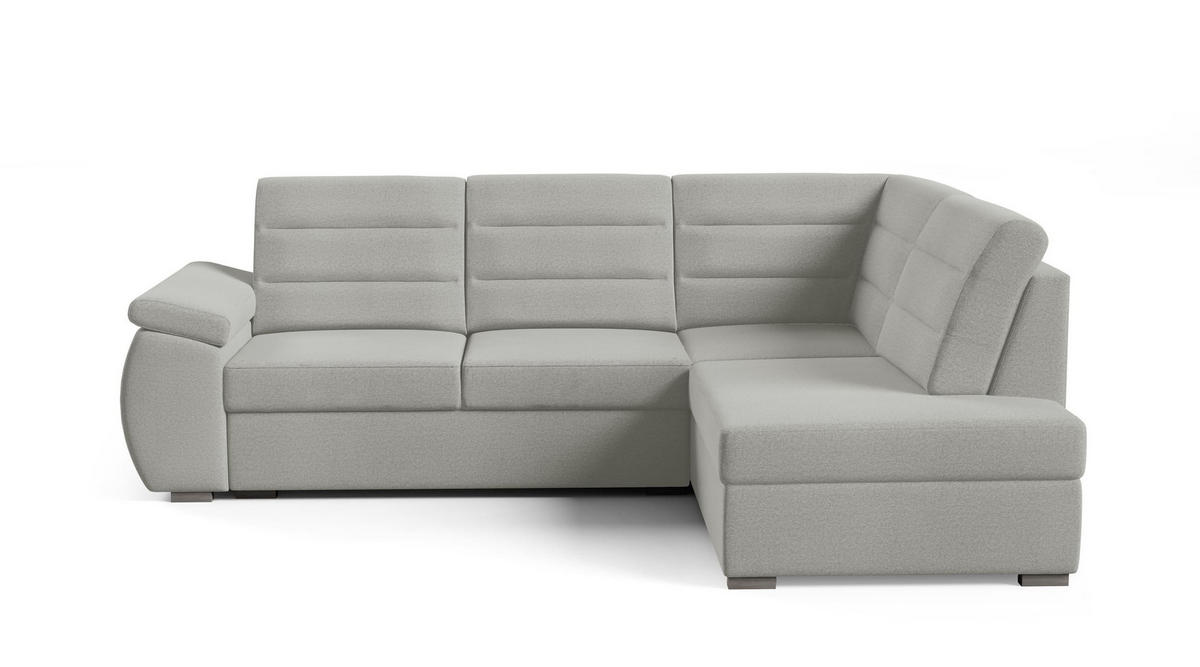 ECKSCHLAFSOFA - Ecksofa Gardenia - Grau -Rechts - Grau, Holzwerkstoff (264/190cm) - Möblo