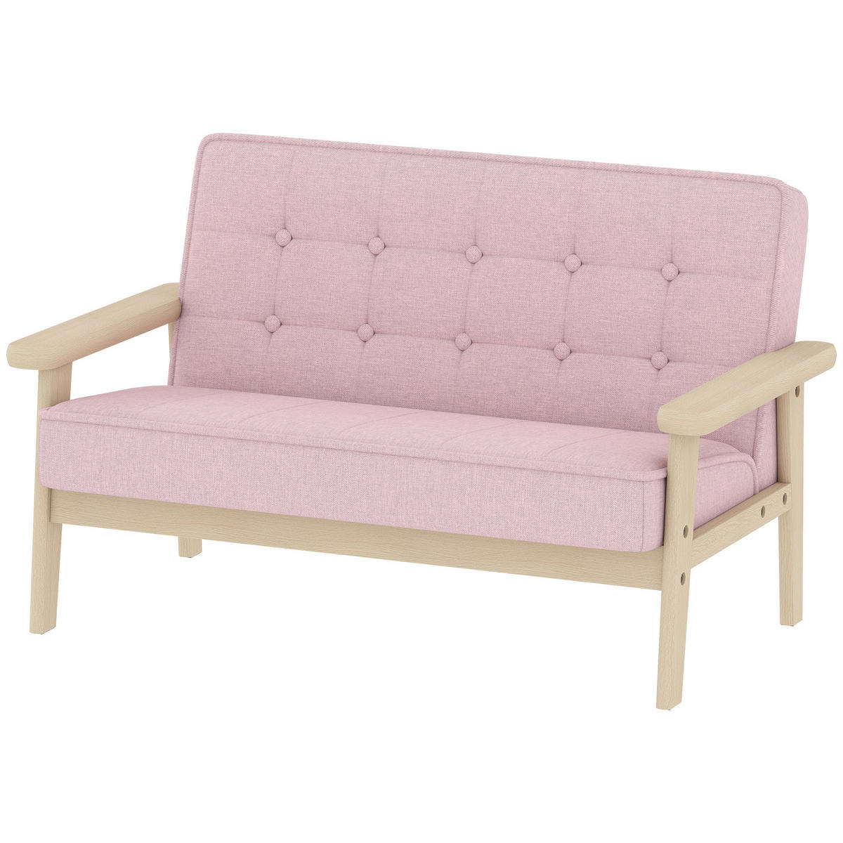 KINDERSESSEL DE-10509 mit Holzrahmen & Samtoptik Rosa - Pink, Holzwerkstoff (42/48/77cm) - ComfortXL