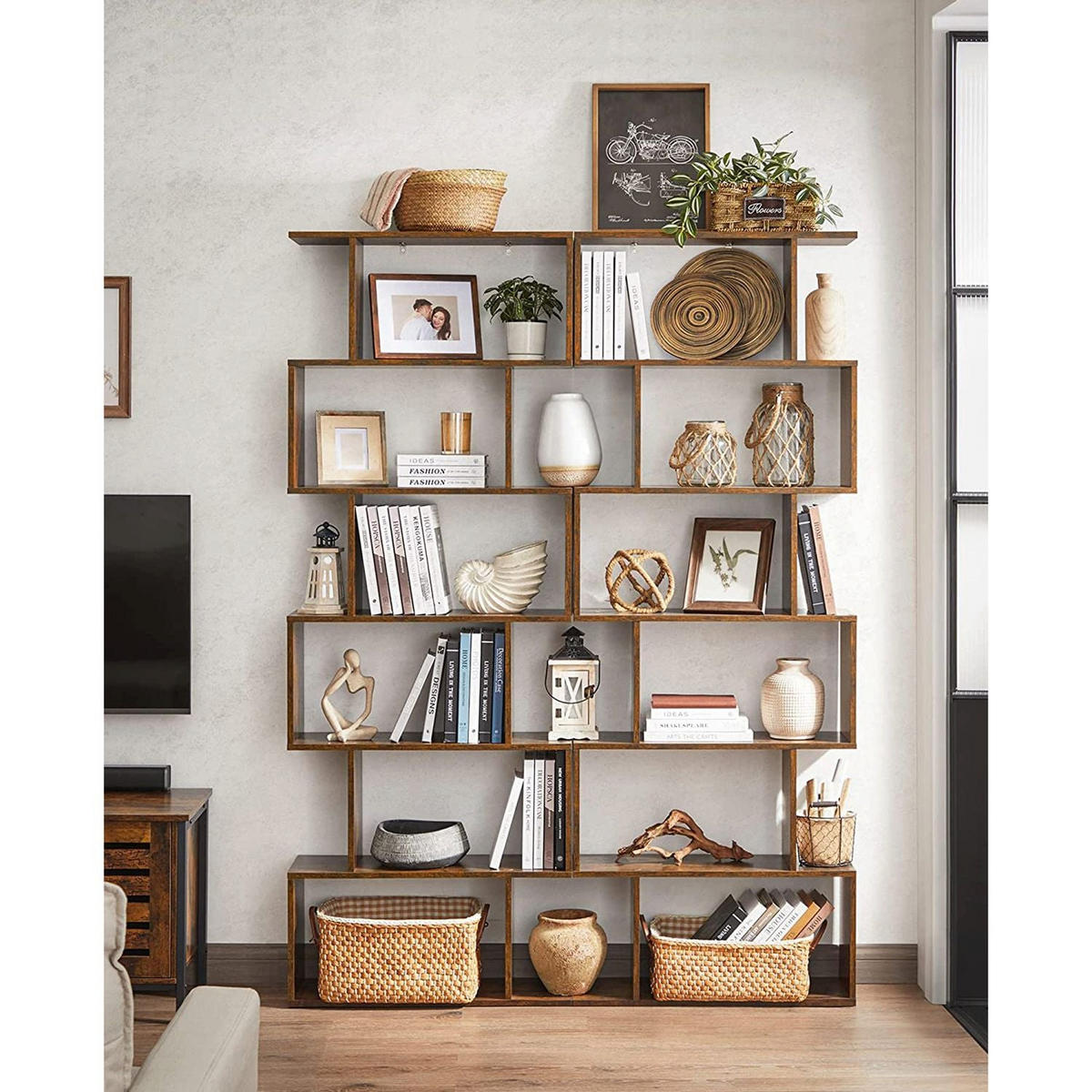 BÜCHERREGAL BANGUI - Braun, Holzwerkstoff (24/190.5/70cm) - Hansiro