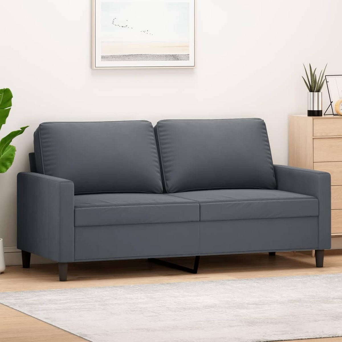 2-SITZER-SOFA Thompson - Grau, Naturmaterialien (158/80/77cm) - Nettlife