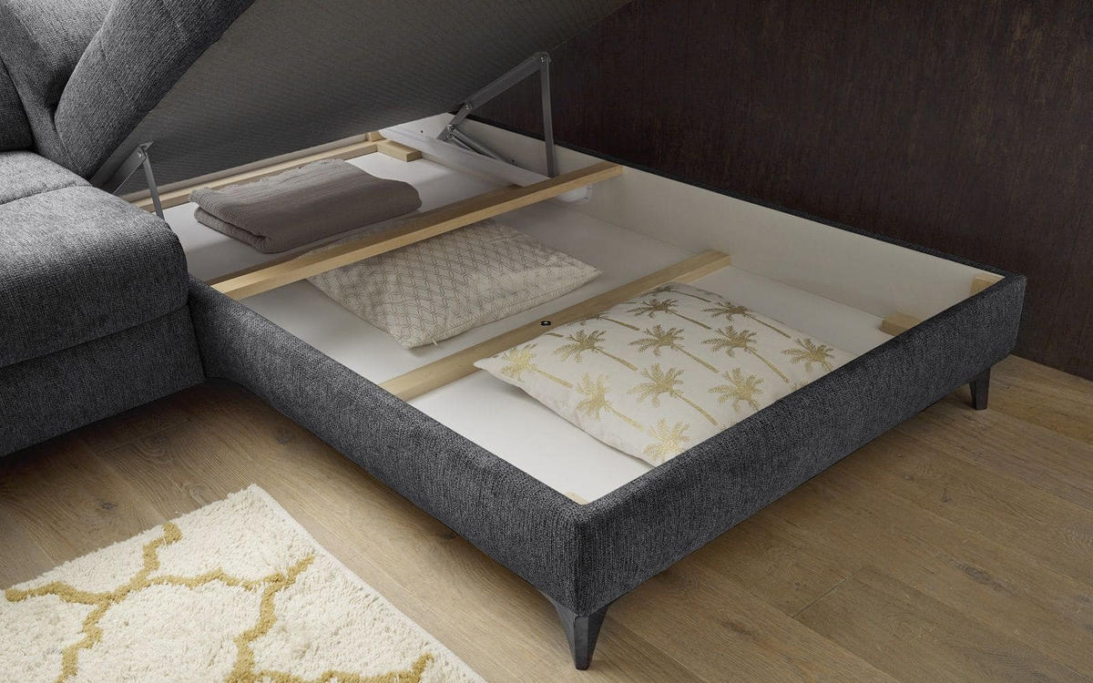 ECKSOFA mit elektrischer Wallaway-Funktion und vielseitigen Anpassungsmöglichkeiten - Anthrazit, Textil (198/282cm) - ed exciting design