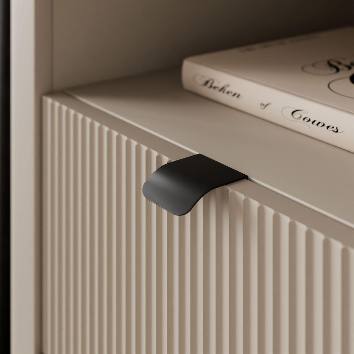 REGAL AUTUMN 2D1S mit Schublade, Kaschmir / Grauer Stein - Beige/Grau, Holzwerkstoff (90/163/40cm) - Lookway