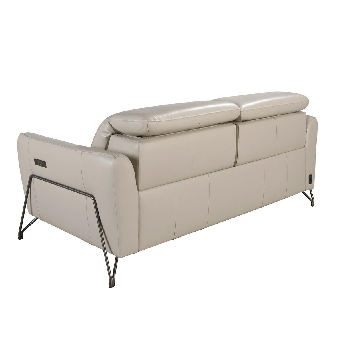 SOFA 2-sitziges relaxsofa in leder sand 164/111/104 cm - Beige, Leder/Metall (164/104/111cm) - ANGEL CERDA