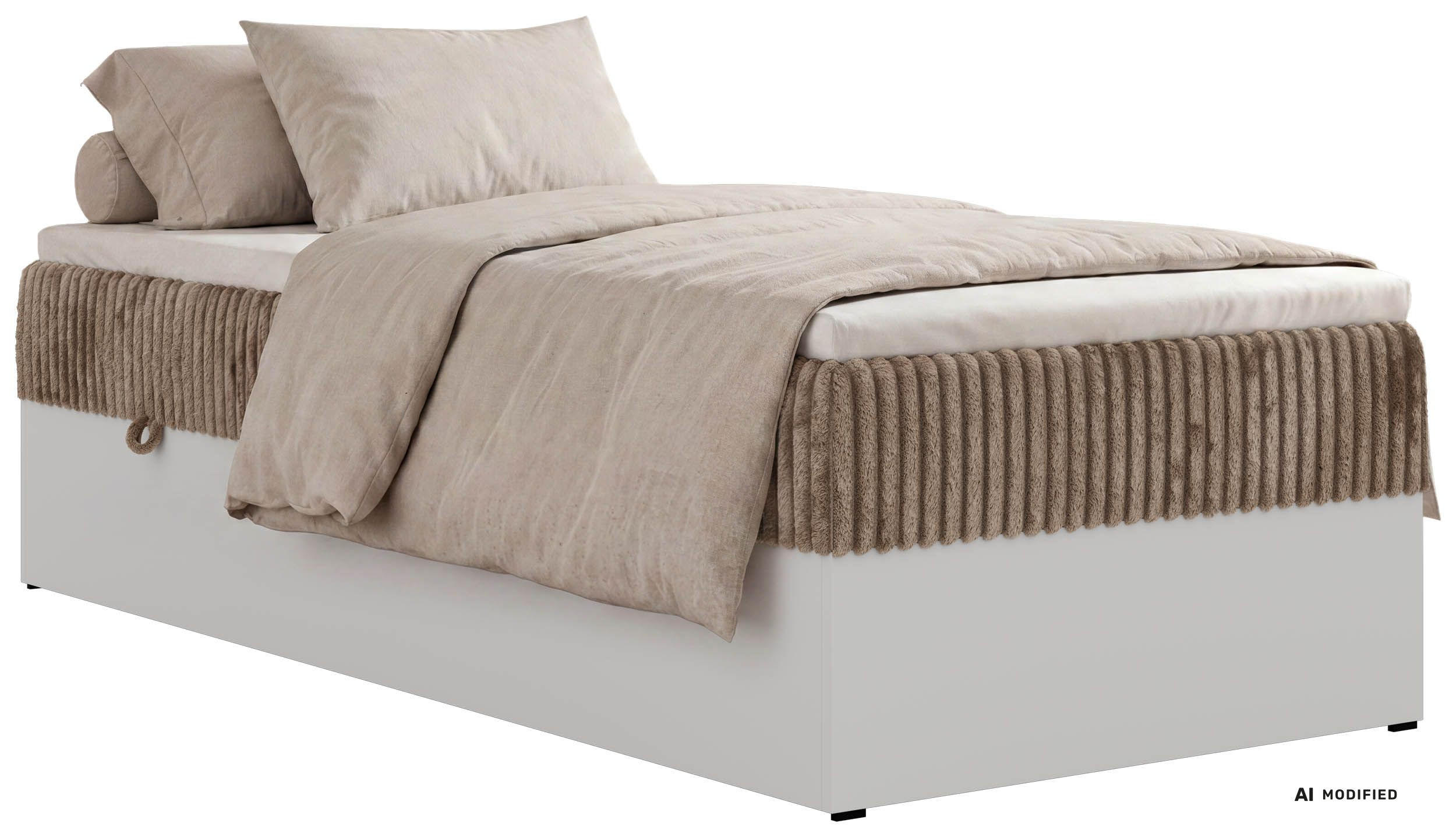 BOXBETT TRAVIT ZERO 90 90/200 - Braun Cord - Topper Visco - H3 - Schwarz/Braun, Kunststoff/Textil (90/200cm) - MKS