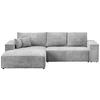 ECKSOFA Pablo mit Schlaffunktion Hellgrau Cord - Hellgrau, Textil (294/185cm) - Bromarkt