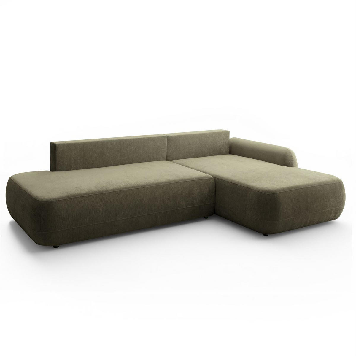 ECKSOFA GOYA mit Schlaffunktion und Bettkasten, Rechte, Perfect Harmony 39 - Waldgrün, Textil (302/184cm) - Lookway