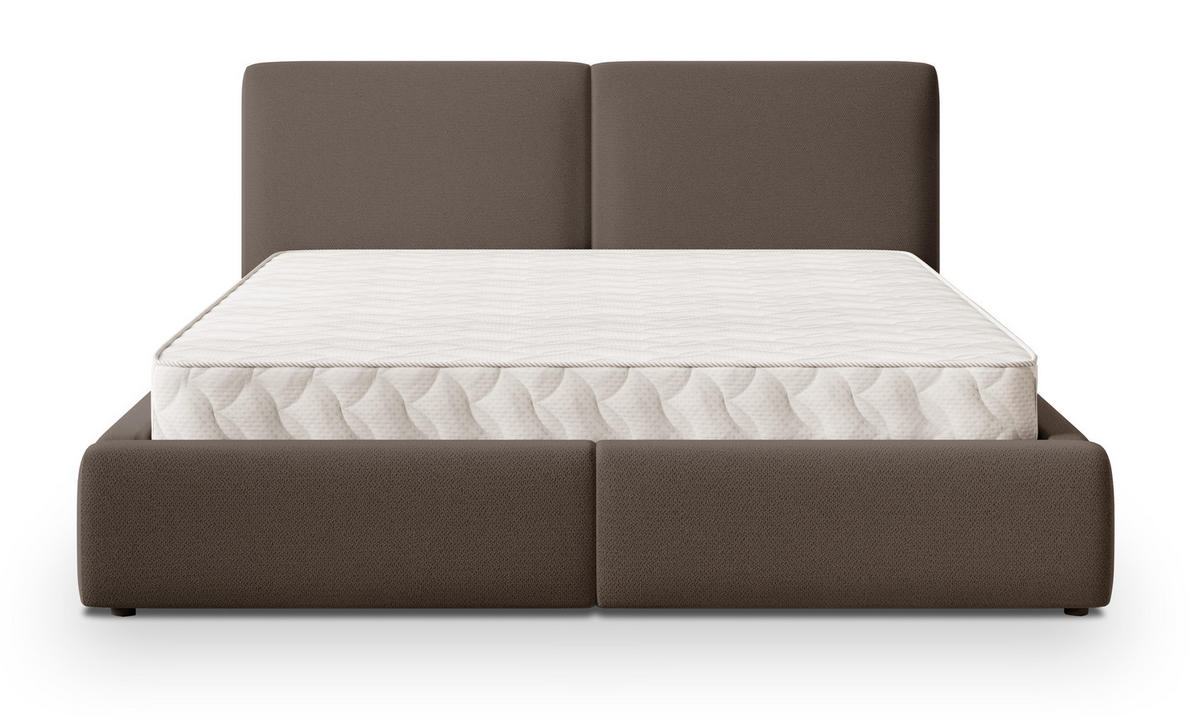 POLSTERBETT FELURO SR 200x200 cm mit Bettkästen - Braun - Braun, Holz/Textil - MASSENO