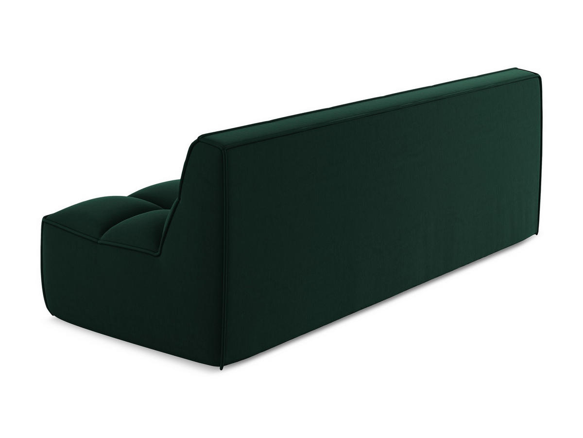 3-SITZER SOFA Samt Stoff Grün - Dunkelgrün/Schwarz, Kunststoff/Textil (210/75/93cm) - Makamii
