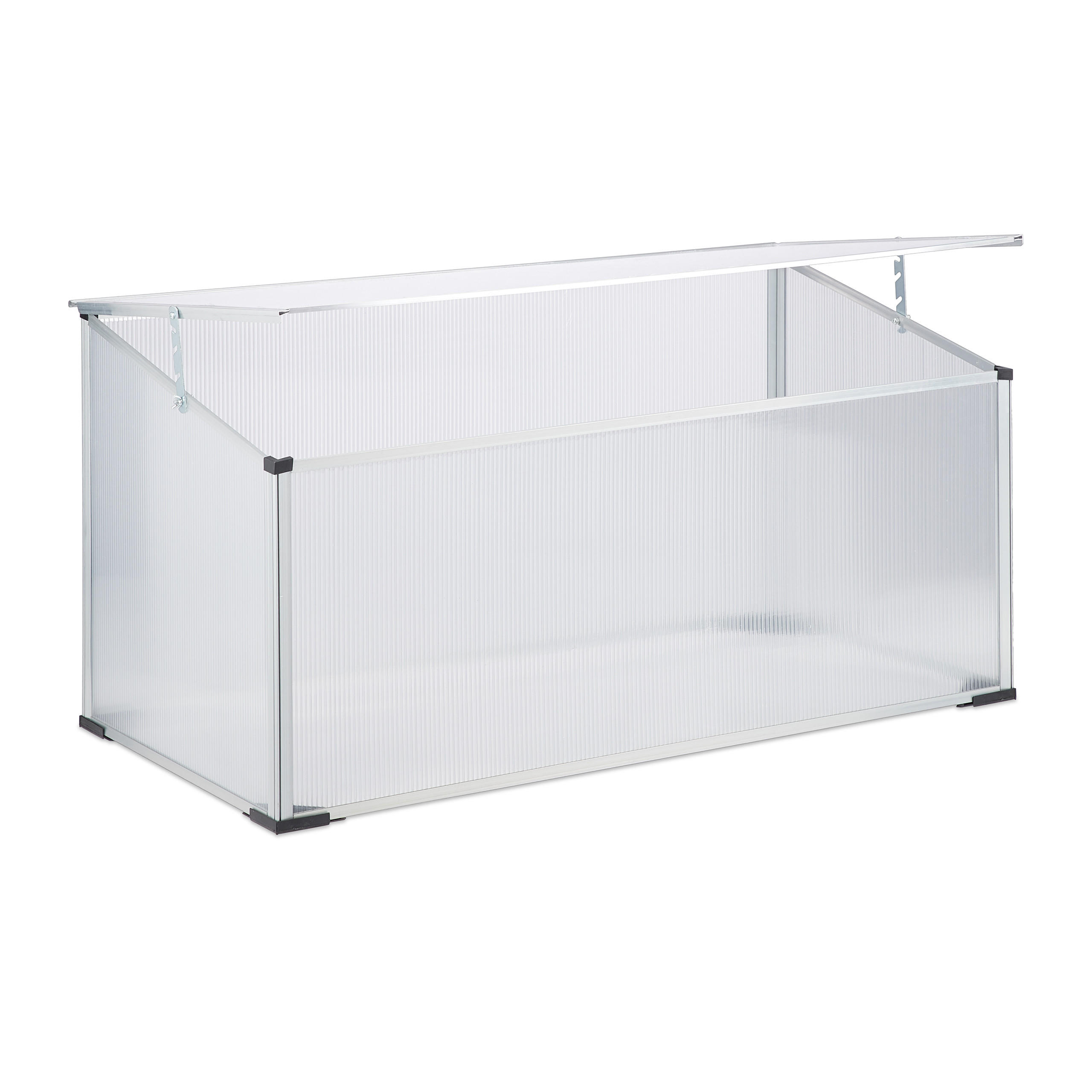 FRÜHBEET - Transparent, Kunststoff/Metall (100/50/50cm) - Relaxdays
