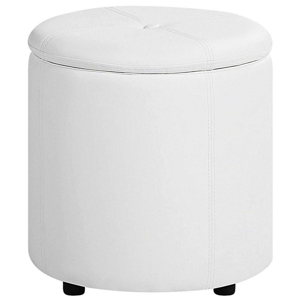 POUF Maryland 38/38/40 cm - Weiß, Kunststoff (38/40/38cm) - Beliani