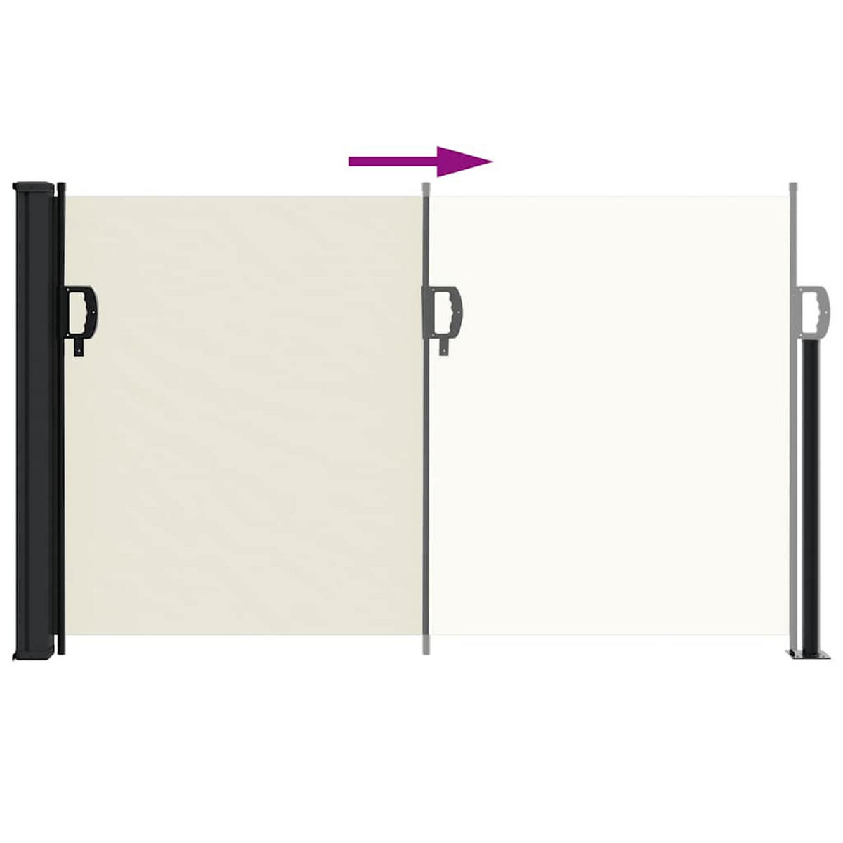 SEITENMARKISE Ausziehbar Creme 120/500 Cm - Creme, Textil (120/500cm) - vidaXL
