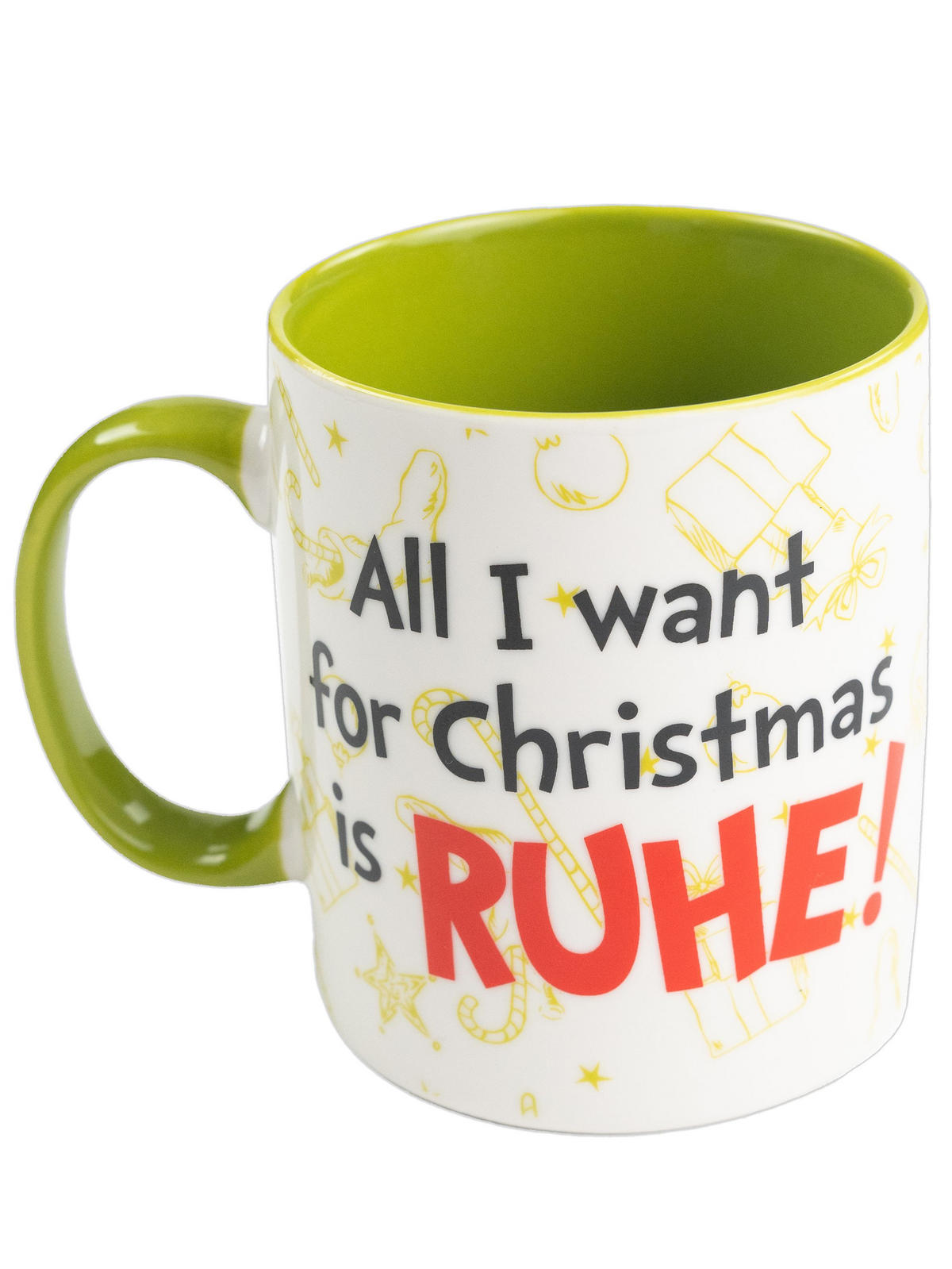KAFFEEBECHER The Grinch All I want for Christmas is RUHE! Grün 320 ml - Grün, Keramik (0.32L) - United Labels