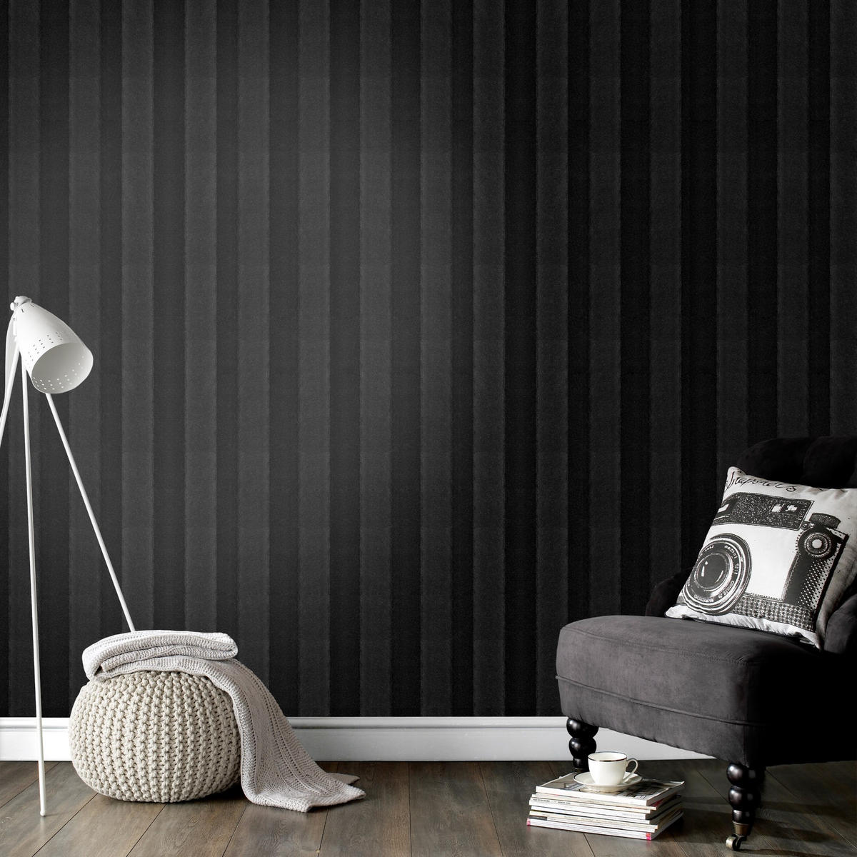 VLIESTAPETE Tierfell 1005x52cm - Schwarz, Papier/Kunststoff (52/1000cm) - Superfresco Easy