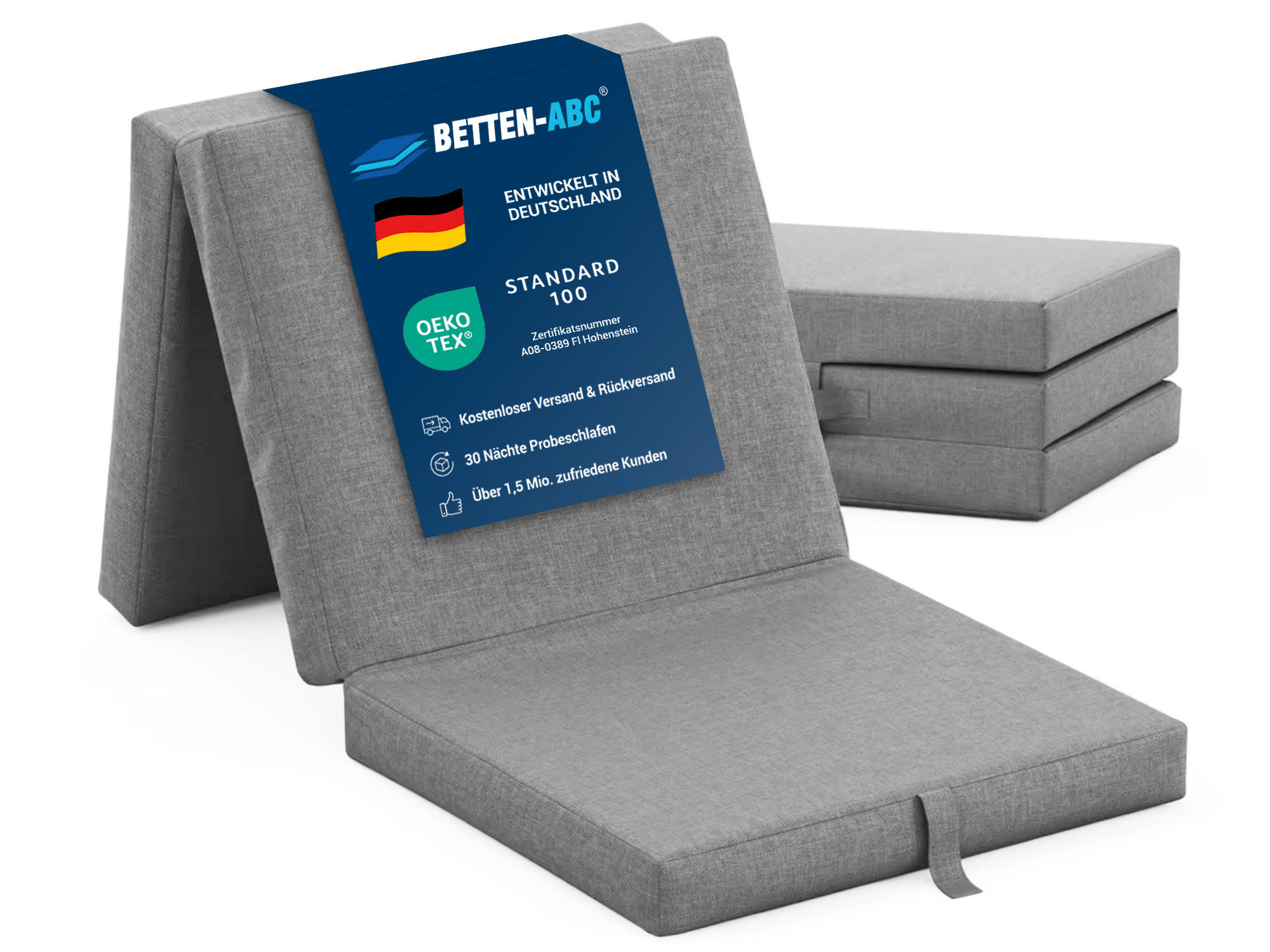 FALTMATRATZE Samba , Farbe: Grau - Grau, Textil (70/190cm) - Sun Garden