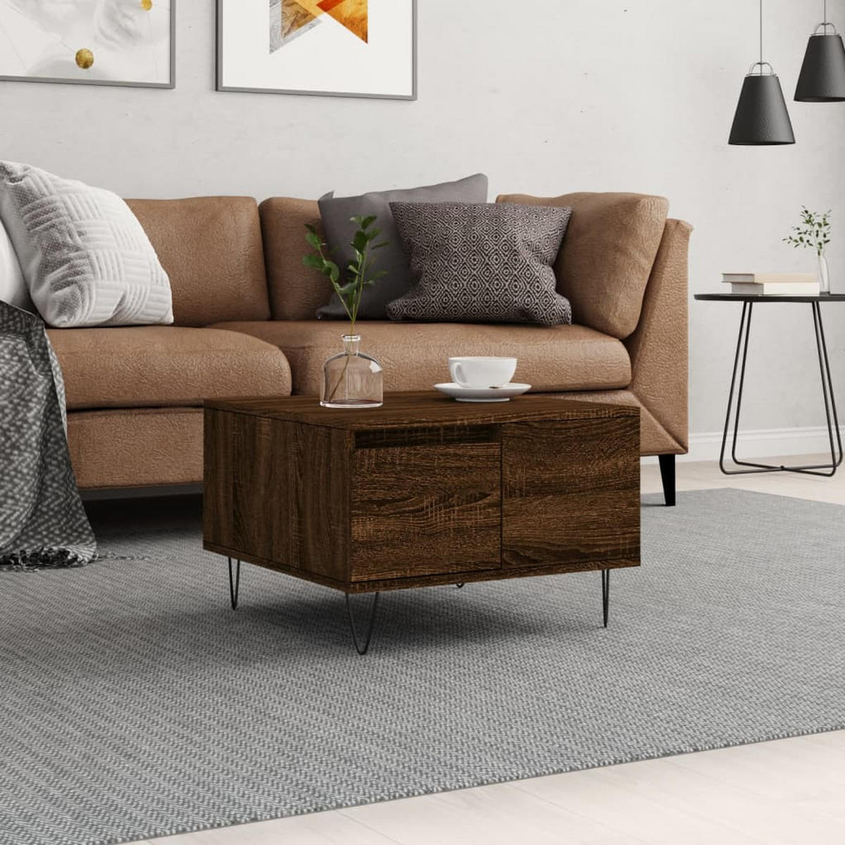 COUCHTISCH Braun Eichen-Optik 55x55x36,5 cm Holzwerkstoff - Braun, Holzwerkstoff (55/55/36.5cm) - furnicato