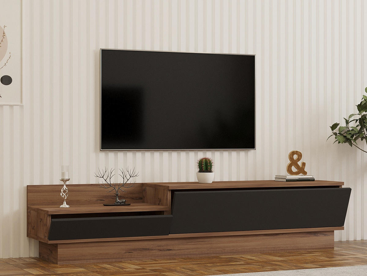 TV-MÖBEL asir Braun - Braun, Holz (35/35/160cm) - Habitat Garten