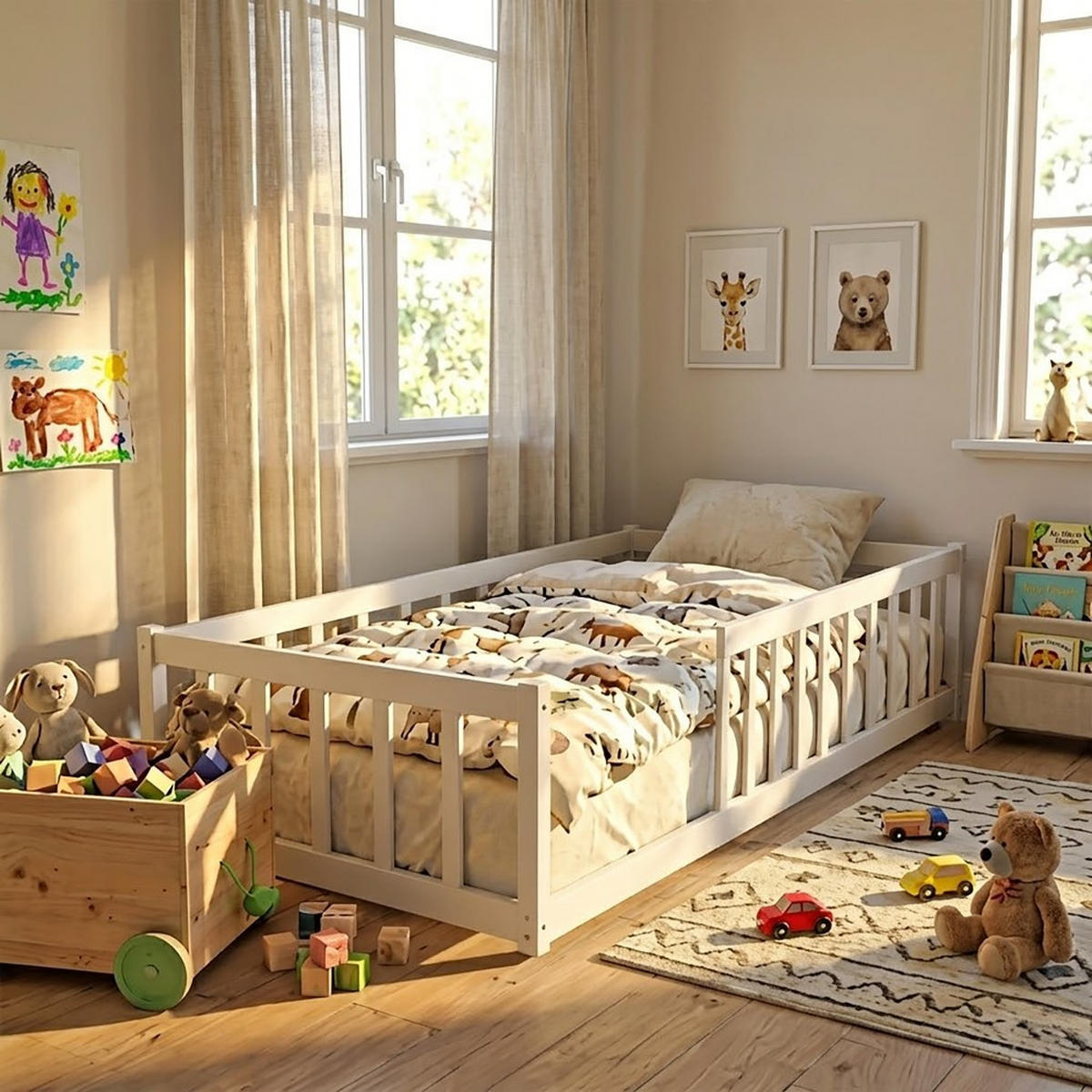 KINDERBETT NINO MIT LATTENROST/ Spielbett 90x190 - Weiß - Weiß, Holz (90/190cm) - Weber Industries