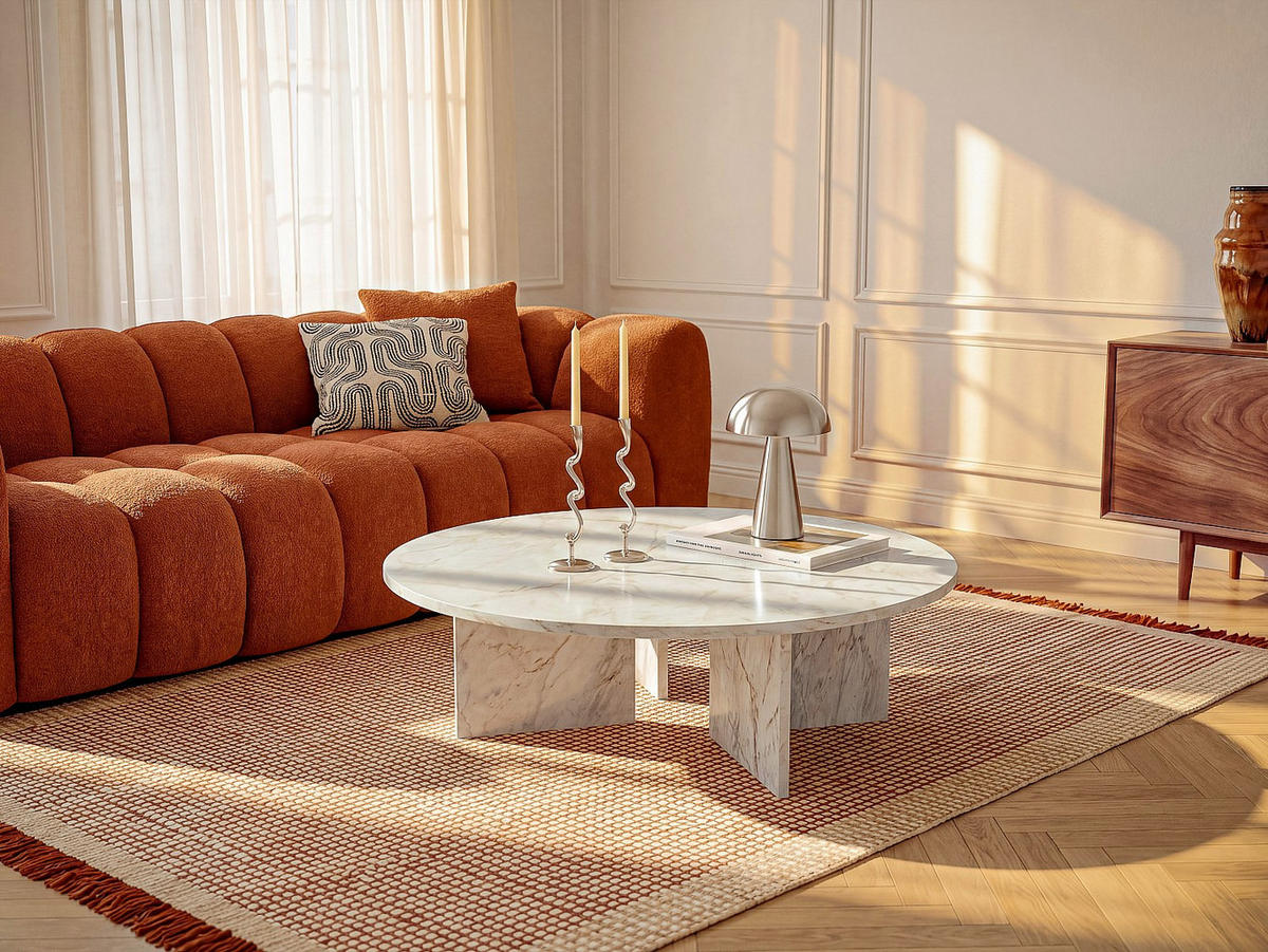 COUCHTISCH - 90 cm x 90 cm - holz - weiß Topania - Weiß, Holz (90/90/31.4cm) - Vente-Unique