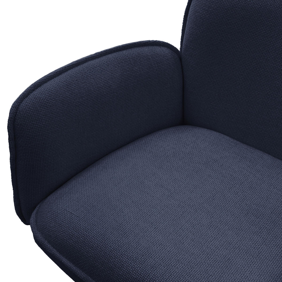 ESSZIMMERSTÜHLE 4er Set drehbar Dunkelblau mit Stoffbezug - Schwarz/Dunkelblau, Textil/Metall (63/89/68cm) - ML-DESIGN