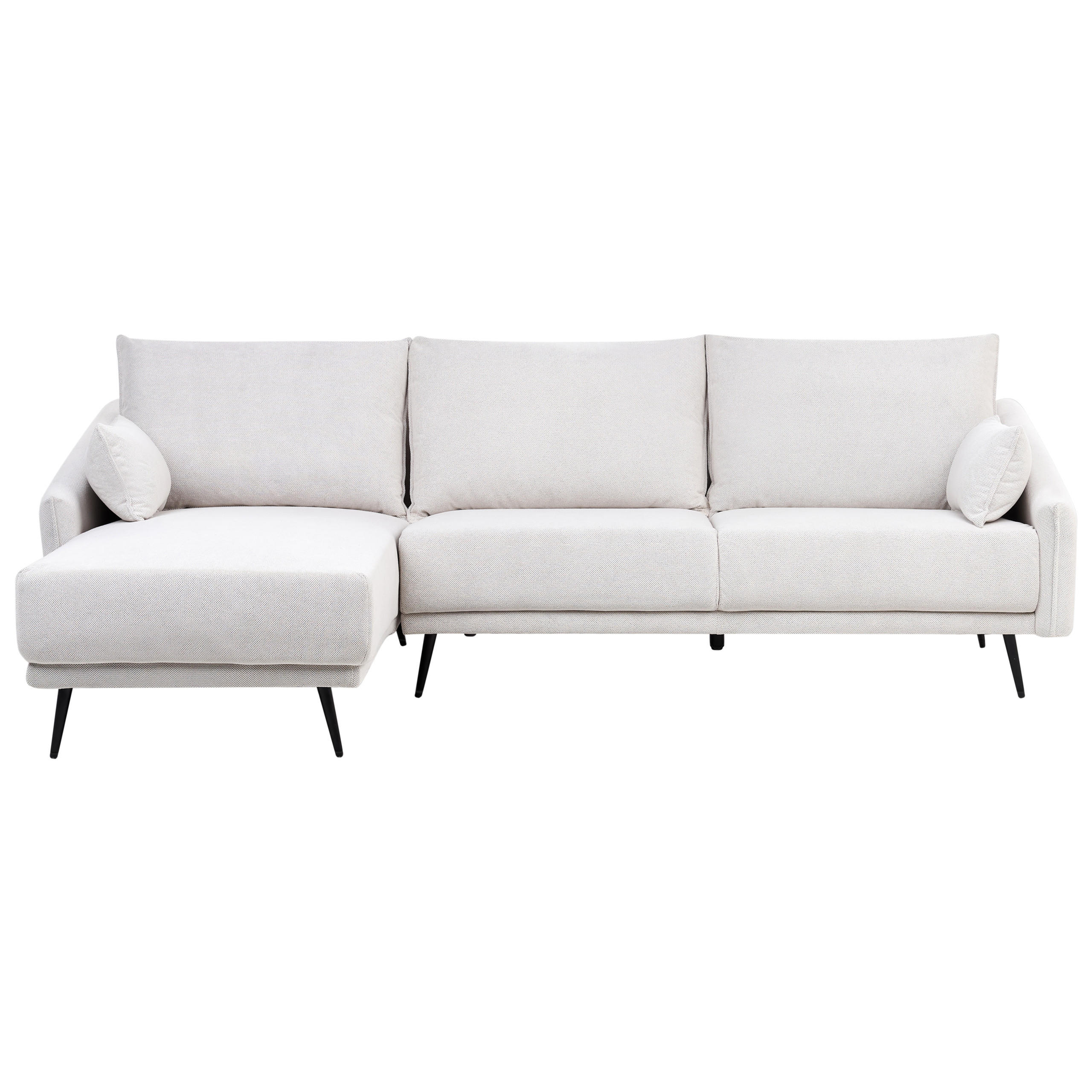 ROHOVÁ POHOVKA 3-místná Látka Krémově bílá pravostranná Varde - krémová, textil (245/162cm) - Beliani