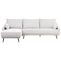 ROHOVÁ POHOVKA 3-místná Látka Krémově bílá pravostranná Varde - krémová, textil (245/162cm) - Beliani