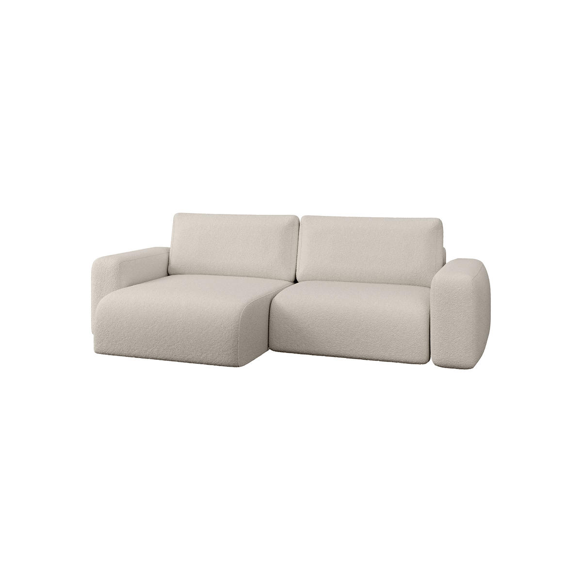 ECKSOFA TALW L MINI mit Schlaffunktion, Weiß - Weiß, Textil (257/148cm) - Fedve