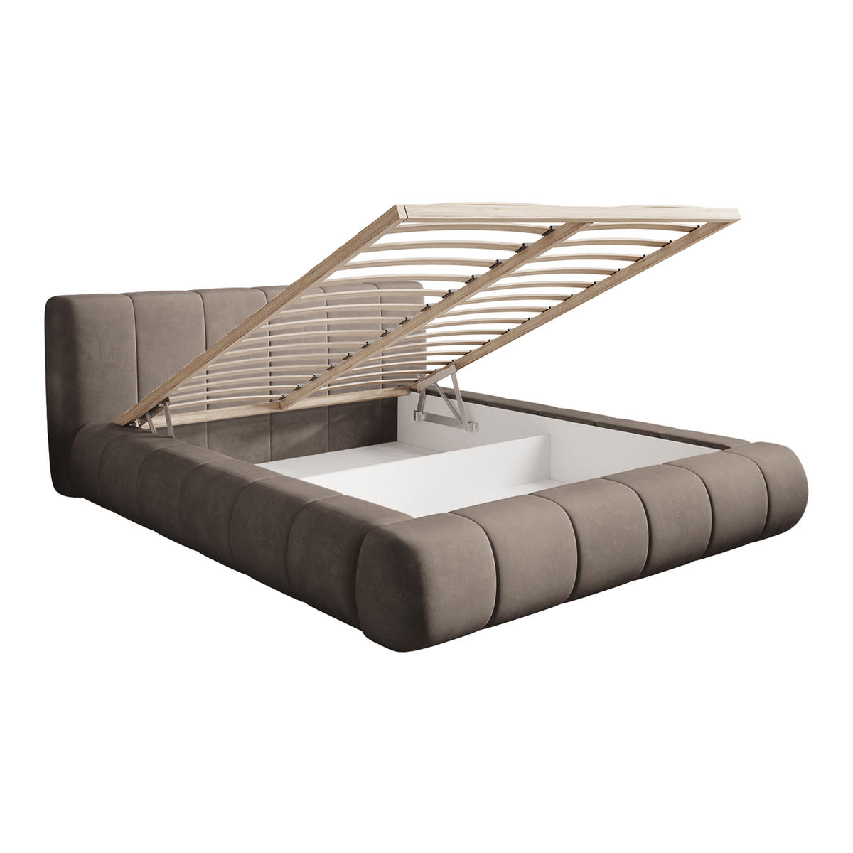 POLSTERBETT AVILLA 160x200 cm, Taupe - Taupe, Textil (200/160cm) - Fedve