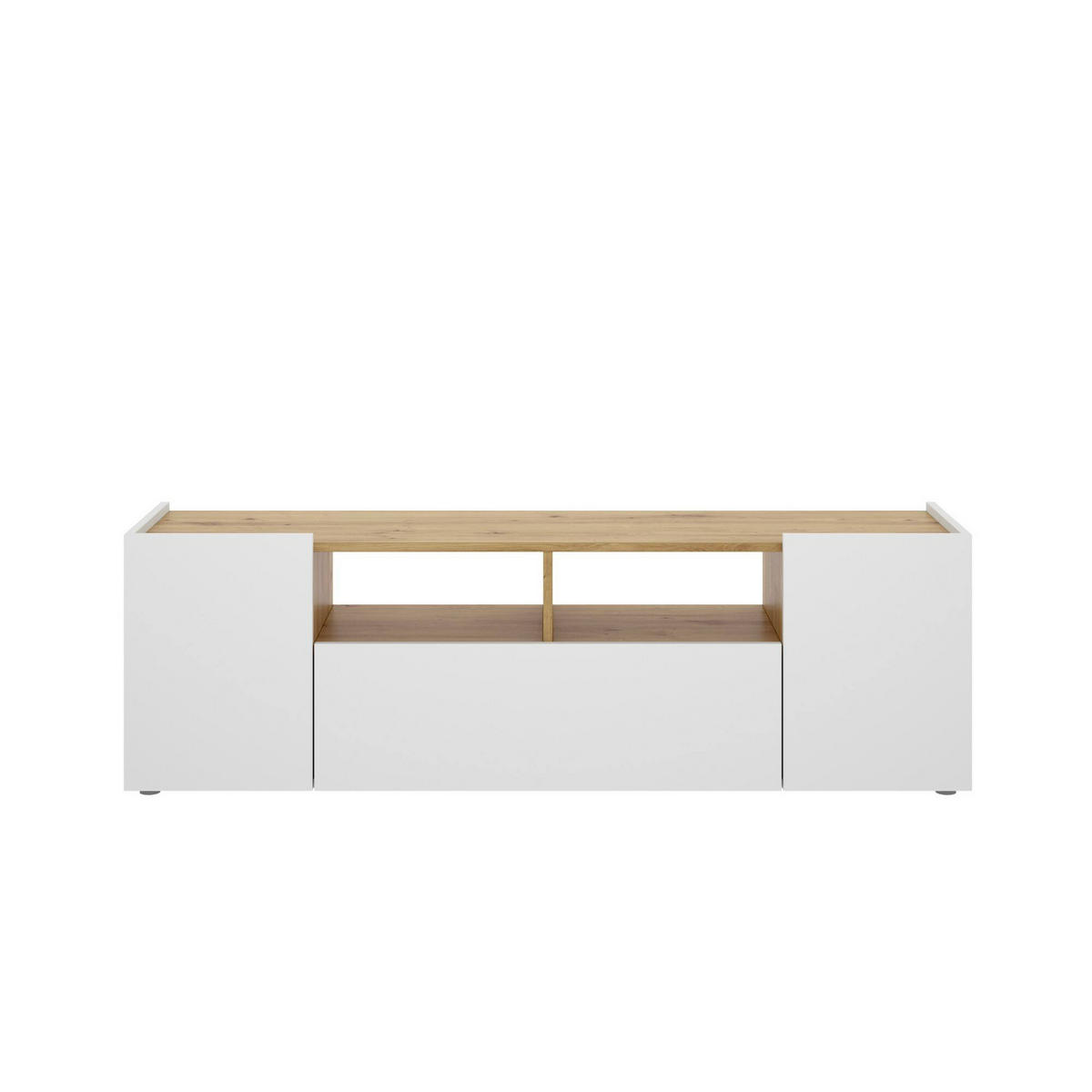 FERNSEHSCHRANK Weiß, Knoteneiche 34.7/141.7/43.8 cm - Weiß, Holzwerkstoff (141.7/43.8/34.7cm) - DMORA
